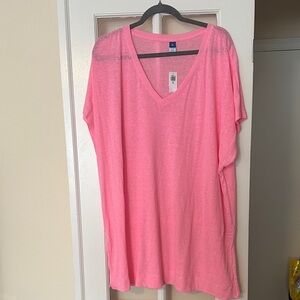 Old Navy Bright Pink V-Neck Relaxed Tunic